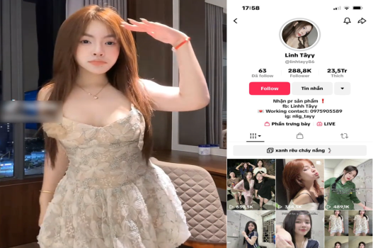 Lộ clip 18+ Linh Tây tiktoker vóc dáng ngon